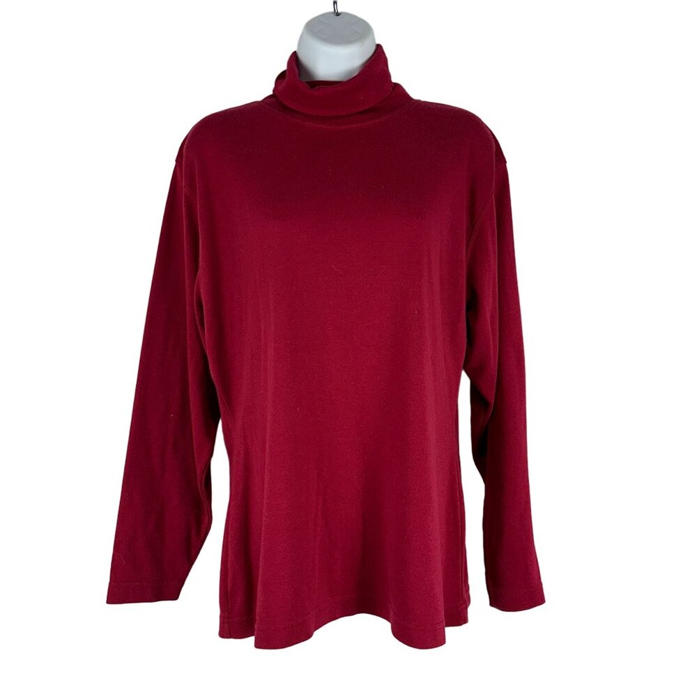 Paul Harris Womens Red Turtleneck Long Sleeve Sweater Size L Polyester Cotton